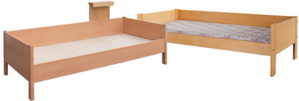 Einzelbett Rostock 210 x 97 x 65 ( B x T x H ) , links mit Beleuchtungskonsole