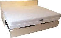 Einzelbett mit Aufbettung ( Ehebettform ) Aussenmass 208 x 96 x 50 - 85 ( B x T x H )