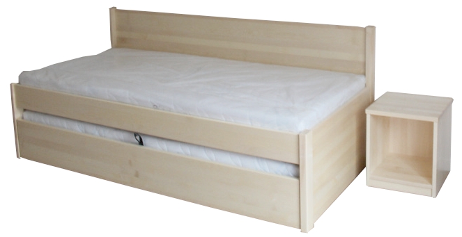 Einzelbett mit Aufbettung ( Ehebettform ) Aussenmass 208 x 96 x 50 - 85 ( B x T x H )