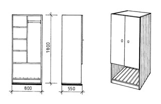 Kleiderschrank eintürig