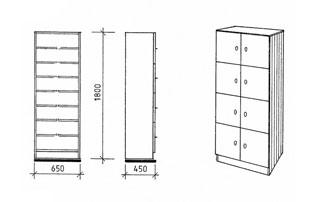 Regalschrank für 4 Personen
